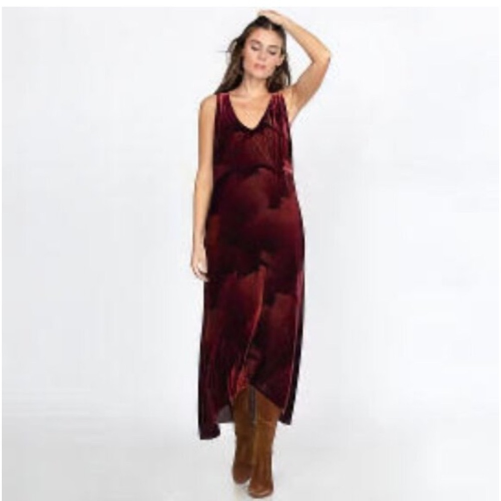 Johnny Was silk Belle Velvet Sleeveless Tank Midi Dress party $329 boho summer